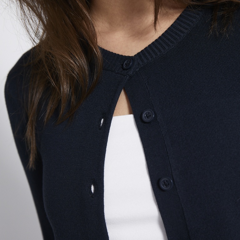 Fine-knit cardigan "Stine" Dark Blue